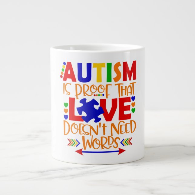Taza De Café Gigante Jumbo Mug del autismo (Frente)