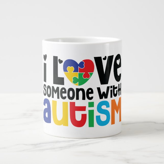 Taza De Café Gigante Jumbo Mug del autismo (Frente)