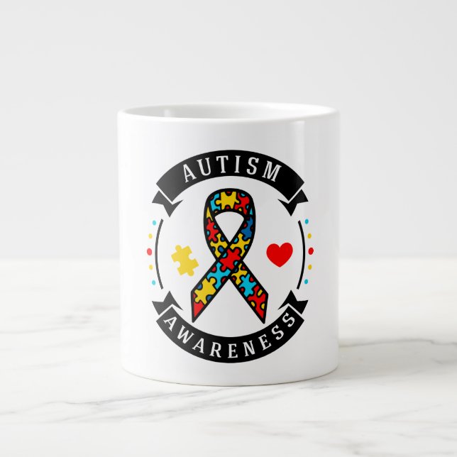 Taza De Café Gigante Jumbo Mug del autismo (Frente)