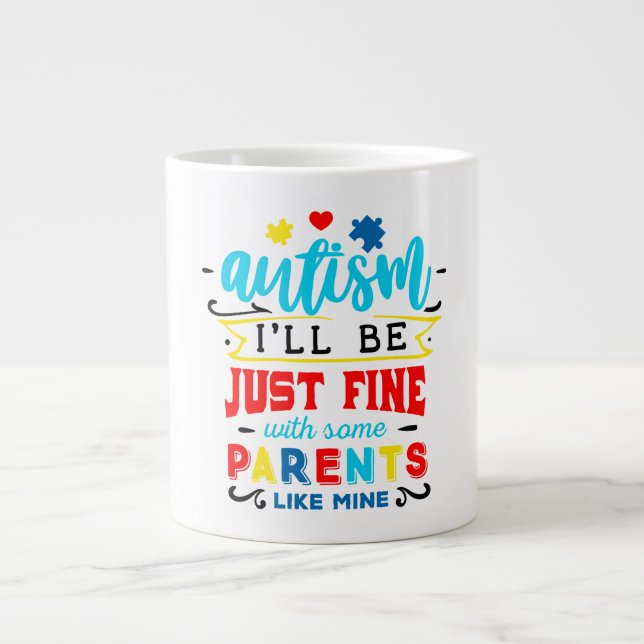 Taza De Café Gigante Jumbo Mug del autismo (Frente)