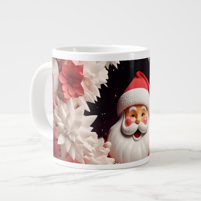 Taza De Café Gigante Jumbo Mug del jardín nocturno de Santa Claus (Izquierda)