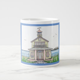 Taza De Café Gigante Jumbo Mug Jumbo Beach Cottage Con Azul