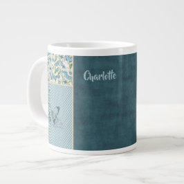 Taza De Café Gigante Jumbo Mug, Personalizado de Patchwork Azul