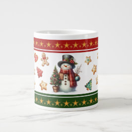 Taza De Café Gigante Jumbo Mug with Snowman and Christmas Cookies