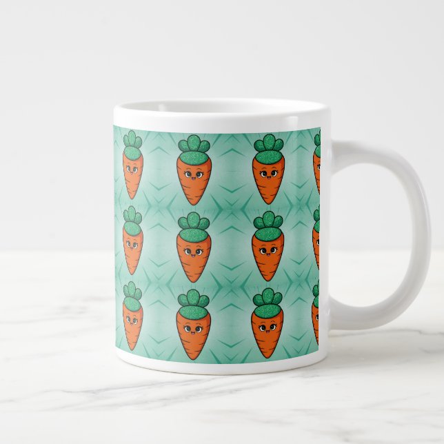 Taza De Café Gigante Jumbo verde de zanahoria suave (Derecha)