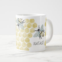Jumbo Zen Doodle Bee Mug PERSONALIZADO