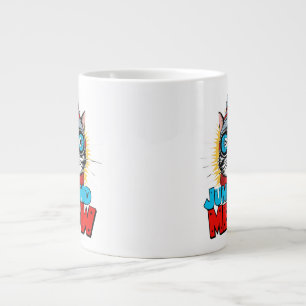 Taza De Café Gigante Jump and Meow - Adventure Cat Design