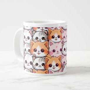 Taza De Café Gigante Kawaii Cat feline Kitten mascota cara palo de impr