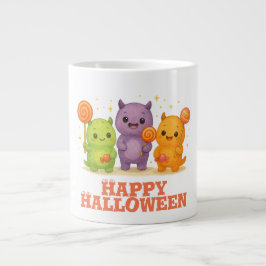 Taza De Café Gigante Kawaii Monsters & Lollipops Halloween