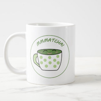 Taza De Café Gigante Kawaii sonriente Matcha