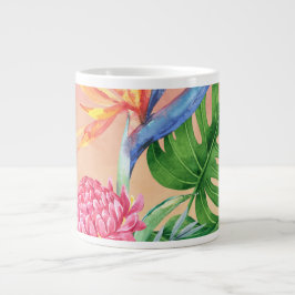 Taza De Café Gigante Kealoha- (Rosa Amanecer) Flor hawaiana