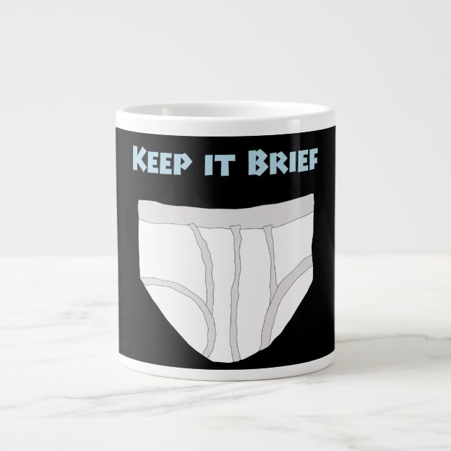 Taza De Café Gigante Keep it Brief (Frente)