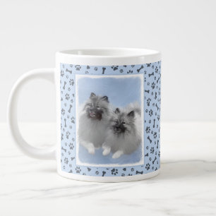 Taza De Café Gigante Keeshond Pair de Kees pintura animal original