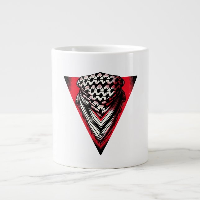 Taza De Café Gigante Keffiyeh del Triángulo Rojo invertido (Frente)