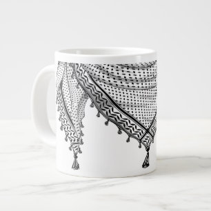 Taza De Café Gigante Keffiyeh palestino Scarf tejido tradicional
