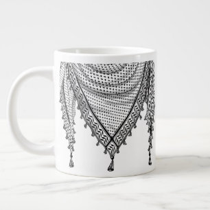 Taza De Café Gigante Keffiyeh palestino Scarf tejido tradicional