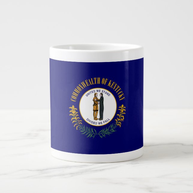 Taza De Café Gigante Kentucky: Bandera estatal de la Commonwealth de Bl (Frente)
