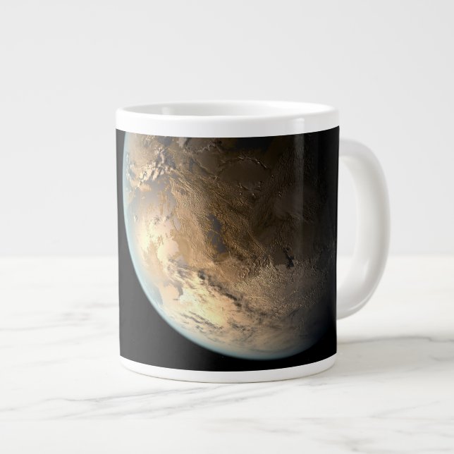 Taza De Café Gigante Kepler-186f Orbitando Una Estrella Distante. (Derecha)