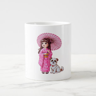 Taza De Café Gigante Kimono Cutie & Puppy Mug