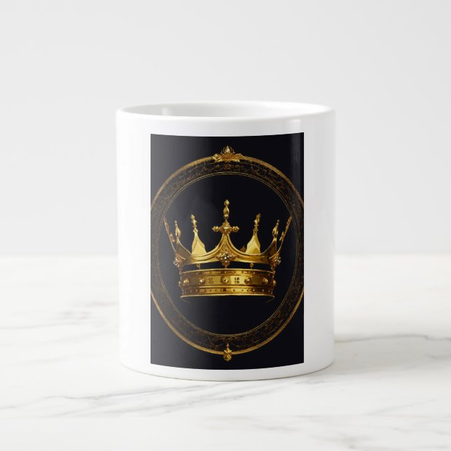 Taza De Café Gigante King Crown Logo Combo Mug (Frente)