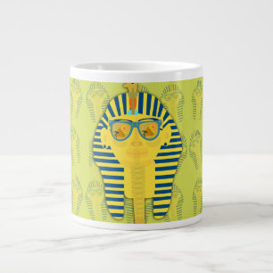 Taza De Café Gigante King Tut verde con gafas de sol