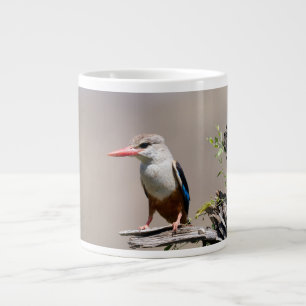 Taza De Café Gigante Kingfisher de cabeza gris