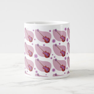 Taza De Café Gigante Kitschy Retro Cincuenta Patrón de Boomerang Guitar