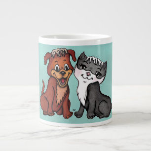 Taza De Café Gigante Kitty y Puppy
