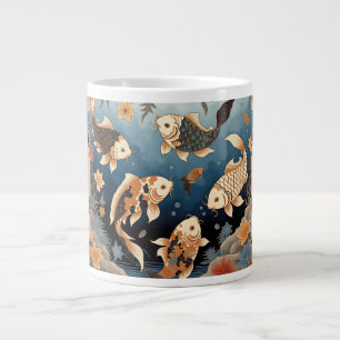 Taza De Café Gigante Koi Fish Batik Art Especialmente Mug