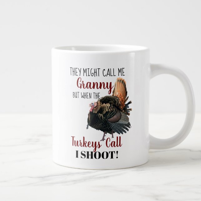 Taza De Café Gigante La abuela divertida salvaje Turquía cazando a Mug (Derecha)