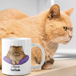 Taza De Café Gigante La actitud tiene Catitud