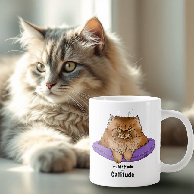 Taza De Café Gigante La actitud tiene Catitud (Subido por el creador)