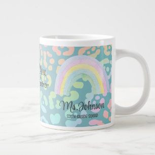 Taza De Café Gigante La acuarela moderna Mejor maestra nunca Rainbow Mu