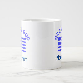 Taza De Café Gigante La bandera de Dios griega de Grecia personalizada
