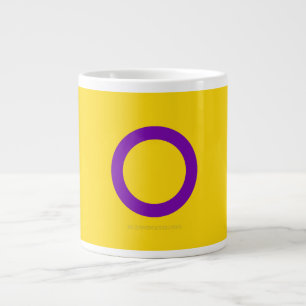 Taza De Café Gigante La bandera del orgullo intersexual de SlipperyJoe 