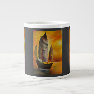 Taza De Café Gigante La basura china en ocre y amarillo