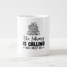 Taza De Café Gigante La biblioteca está llamando