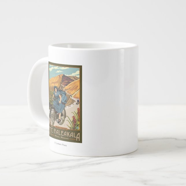 Taza De Café Gigante La bicicleta del Mt. Haleakala monta Hawaii (Izquierda)