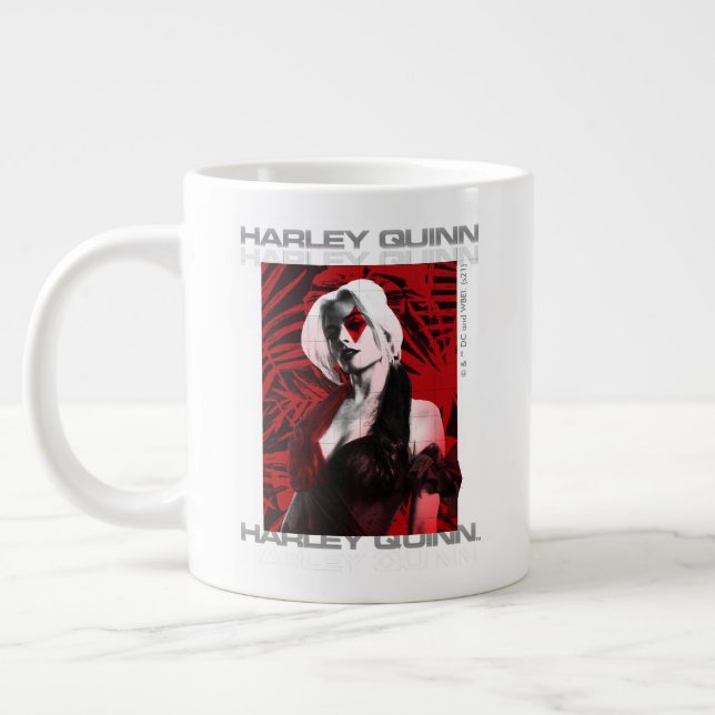 Taza De Café Gigante La brigada suicida | Retrato de Harley Quinn Red F (Izquierda)