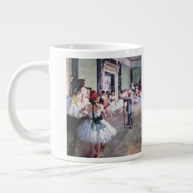 Taza De Café Gigante La clase de baile de Edgar Degas, Arte de ballet v (Izquierda)