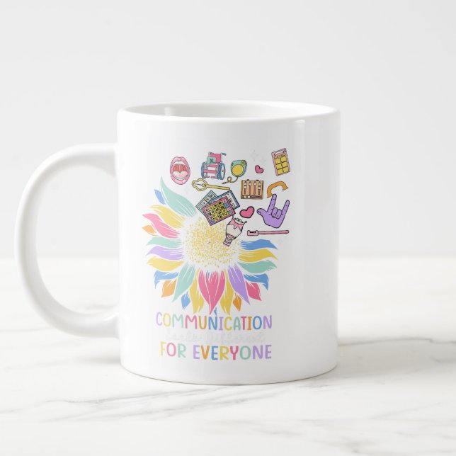 Taza De Café Gigante La Comunicación Parece Diferente Para Todos Los Fl (Izquierda)