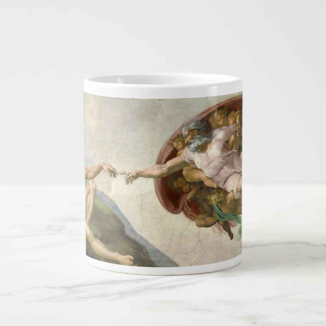 Taza De Café Gigante La Creación de Adán de Miguel Ángel (Creación de A (Frente)