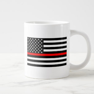Taza De Café Gigante La delgada línea roja: bandera de Estados Unidos 