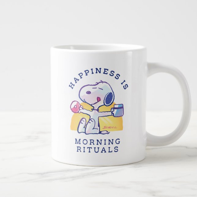 Taza De Café Gigante La felicidad es rituales matutinos (Derecha)
