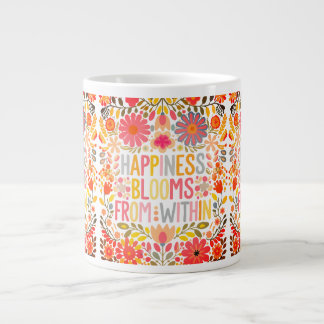 Taza De Café Gigante La felicidad florece desde dentro