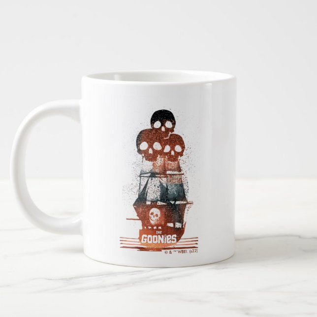 Taza De Café Gigante La gráfica de silueta del barco pirata Goonies (Izquierda)