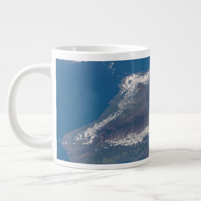 Taza De Café Gigante La Gran Isla De Hawaii Y Sus Montañas (Izquierda)