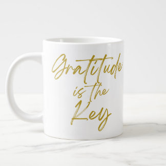 Taza De Café Gigante La gratitud es la llave 20 oz Jumbo Mug