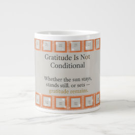 Taza De Café Gigante La gratitud permanece: Buen día, mejor noche siemp