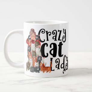Taza De Café Gigante La Loca Dama De Gato Por Ese Amante De Gato En Tu